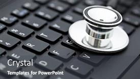 Presentation with keyboard - Cool new presentation design with stethoscope on keyboard backdrop and a dark gray colored foreground
