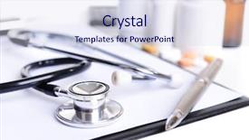  Presentation with pulse - Slide deck consisting of stethoscope on light background background and a  colored foreground