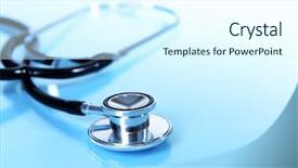  Presentation with pulse - Slide deck consisting of stethoscope on light blue background background and a cool aqua colored foreground