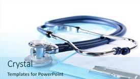  Presentation with light blue - Slides enhanced with stethoscope on light blue background background and a light blue colored foreground