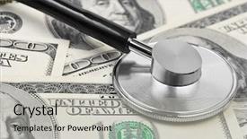  Presentation with medical error gavel and stethoscope - Audience pleasing theme consisting of stethoscope on money background - medical backdrop and a light gray colored foreground