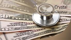  Presentation with money - Amazing slide deck having stethoscope on money background backdrop and a coral colored foreground