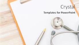  Presentation with information - PPT layouts featuring stethoscope on patient information background and a sky blue colored foreground
