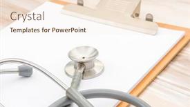  Presentation with information - PPT layouts enhanced with stethoscope on patient information background and a cream colored foreground
