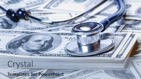  Presentation with finance - Colorful PPT theme enhanced with stethoscope-on-the-dollars-finance backdrop and a light blue colored foreground