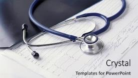  Presentation with medical error gavel and stethoscope - Theme with stethoscope on the medical claim background and a light gray colored foreground