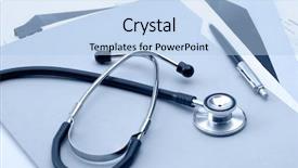  Presentation with medical - Slides with stethoscope on the medical claim background and a light blue colored foreground