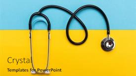  Presentation with yellow medical - Slide deck featuring stethoscope-on-the-national-flag background and a gold colored foreground