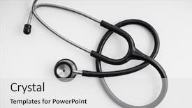  Presentation with studio - Beautiful presentation theme featuring stethoscope on the white background backdrop and a light gray colored foreground