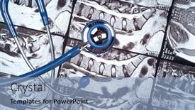  Presentation with mri - Presentation design having stethoscope-rests-on-top background and a light blue colored foreground