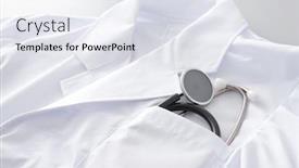  Presentation with breast cancer pocket - Presentation design featuring stethoscope-that-entered-pocket background and a white colored foreground