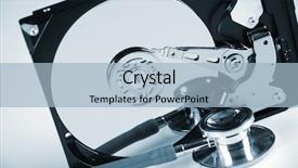  Presentation with electronic health records - Audience pleasing presentation theme consisting of stethoscope the symbol of health backdrop and a light blue colored foreground