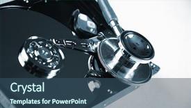  Presentation with electronic health records - Audience pleasing slides consisting of stethoscope the symbol of health backdrop and a ocean colored foreground