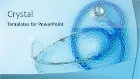  Presentation with water drop - PPT theme having stethoscope-through-water-drop-wet background and a sky blue colored foreground