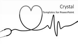  Presentation with heart beat - Amazing theme having stethoscope with a heart beat backdrop and a white colored foreground