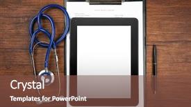  Presentation with clipboard stethoscope - Amazing slide set having stethoscope with clipboard and digital tablet on wooden background backdrop and a tawny brown colored foreground