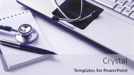  Presentation with clipboard stethoscope - Slide deck featuring stethoscope-with-clipboard-and-laptop background and a lemonade colored foreground