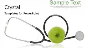  Presentation with green apple - Amazing presentation having stethoscope with green apple isolated backdrop and a white colored foreground