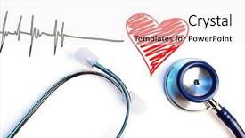  Presentation with heart - Presentation design enhanced with stethoscope with heart close-up background and a  colored foreground