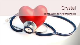 Presentation with heart - Beautiful PPT theme featuring stethoscope with heart on light background backdrop and a lemonade colored foreground
