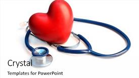  Presentation with stethoscope and red heart health - Presentation having stethoscope with heart on light background and a white colored foreground