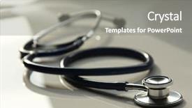  Presentation with reflection - Presentation design consisting of stethoscope with reflection and blue background and a gray colored foreground