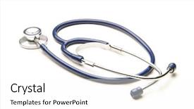  Presentation with stethoscope medication - Presentation design enhanced with stetoscope - stethoscope isolated on white background and a  colored foreground