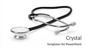  Presentation with white sparkle - PPT layouts enhanced with stetoscope - stetoskop on a white background background and a  colored foreground