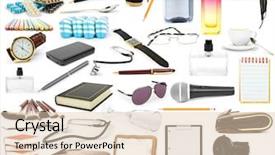  Presentation with background - Cool new PPT layouts with stetoskop - isolated objects on a white backdrop and a lemonade colored foreground