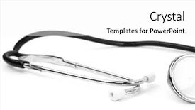  Presentation with 3d white - PPT layouts with stetoskop on a white background background and a  colored foreground