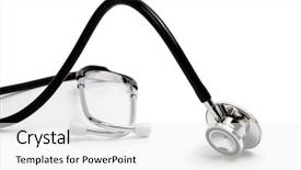  Presentation with background - Slides enhanced with stetoskop on a white background background and a white colored foreground