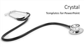  Presentation with white relativity theory - Audience pleasing presentation design consisting of stetoskop on a white background backdrop and a  colored foreground