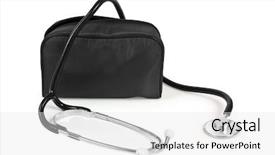  Presentation with background - Audience pleasing PPT layouts consisting of stetoskop on a white background backdrop and a  colored foreground