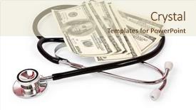  Presentation with simple minimalist white - Colorful PPT theme enhanced with stetoskop on a white background backdrop and a soft green colored foreground