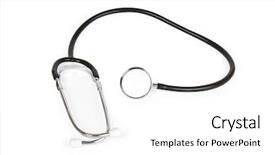  Presentation with teachnology and brain white - Beautiful slide deck featuring stetoskop on a white background backdrop and a  colored foreground