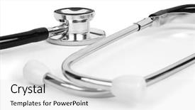  Presentation with teachnology and brain white - Theme consisting of stetoskop on a white background background and a  colored foreground