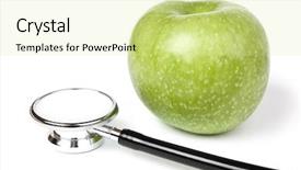  Presentation with white - PPT theme with stetoskop on a white background background and a  colored foreground