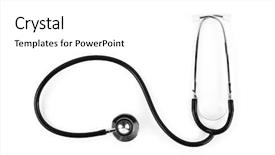  Presentation with 3d white - Theme having stetoskop on a white background background and a  colored foreground