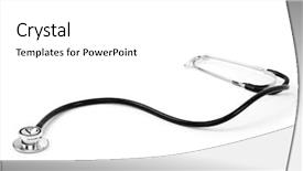  Presentation with white cells - Theme with stetoskop on a white background background and a  colored foreground