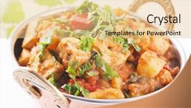  Presentation with vegetable microbiology - Amazing PPT theme having stew chicken - paneer vegetable jalfrezi backdrop and a lemonade colored foreground