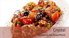  Presentation with chinese food - Slides consisting of stew - chinese food background and a red colored foreground