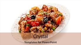  Presentation with chinese food - Colorful slides enhanced with stew - chinese food backdrop and a coral colored foreground