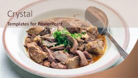 Presentation with kidneys - PPT layouts enhanced with stew-of-meat-livers background and a soft green colored foreground