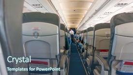  Presentation with passengers - Beautiful slides featuring airbus - steward offers food and drinks backdrop and a ocean colored foreground