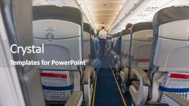  Presentation with passengers - Cool new slides with airbus - steward offers food and drinks backdrop and a gray colored foreground