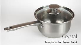  Presentation with lid - PPT theme consisting of stewing-pan-with-glass-lid background and a white colored foreground