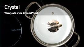  Presentation with electro magnetic induction - Amazing presentation design having stewpot on black induction cooker backdrop and a black colored foreground