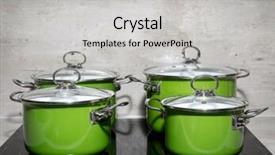  Presentation with enamel - PPT layouts having stewpots on black induction cooker background and a light gray colored foreground