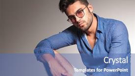  Presentation with fashion - Presentation design featuring sti - portrait of a attractive young background and a ocean colored foreground