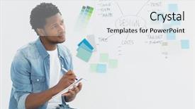  Presentation with sti - Presentation consisting of sti - thoughtful male artist writing notes background and a  colored foreground